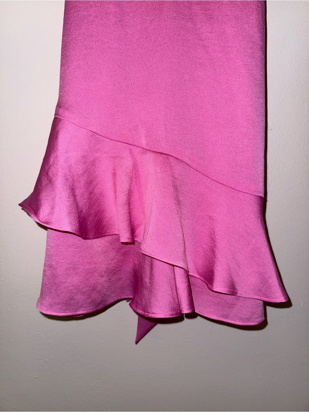 Express Fuchsia Spaghetti-Strap Ruffle-Hem Mini Dress - Picture 3 of 6